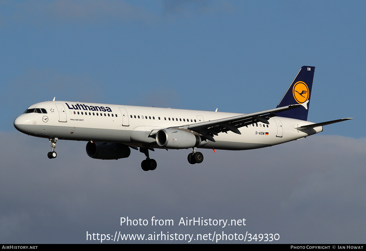 Aircraft Photo of D-AIDW | Airbus A321-231 | Lufthansa | AirHistory.net #349330