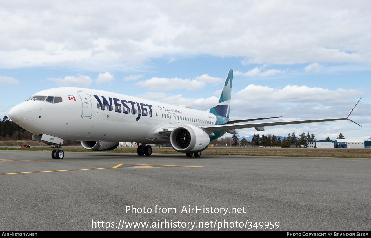 Aircraft Photo of C-GWLK | Boeing 737-8 Max 8 | WestJet | AirHistory.net #349959