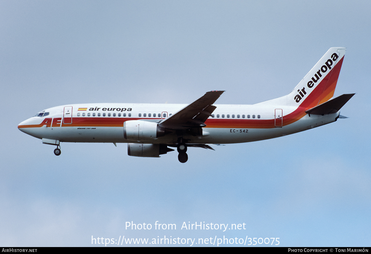 Aircraft Photo of EC-542 | Boeing 737-3Y0 | Air Europa | AirHistory.net #350075