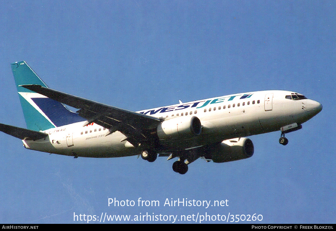 Aircraft Photo of C-FWAQ | Boeing 737-7CT | WestJet | AirHistory.net #350260