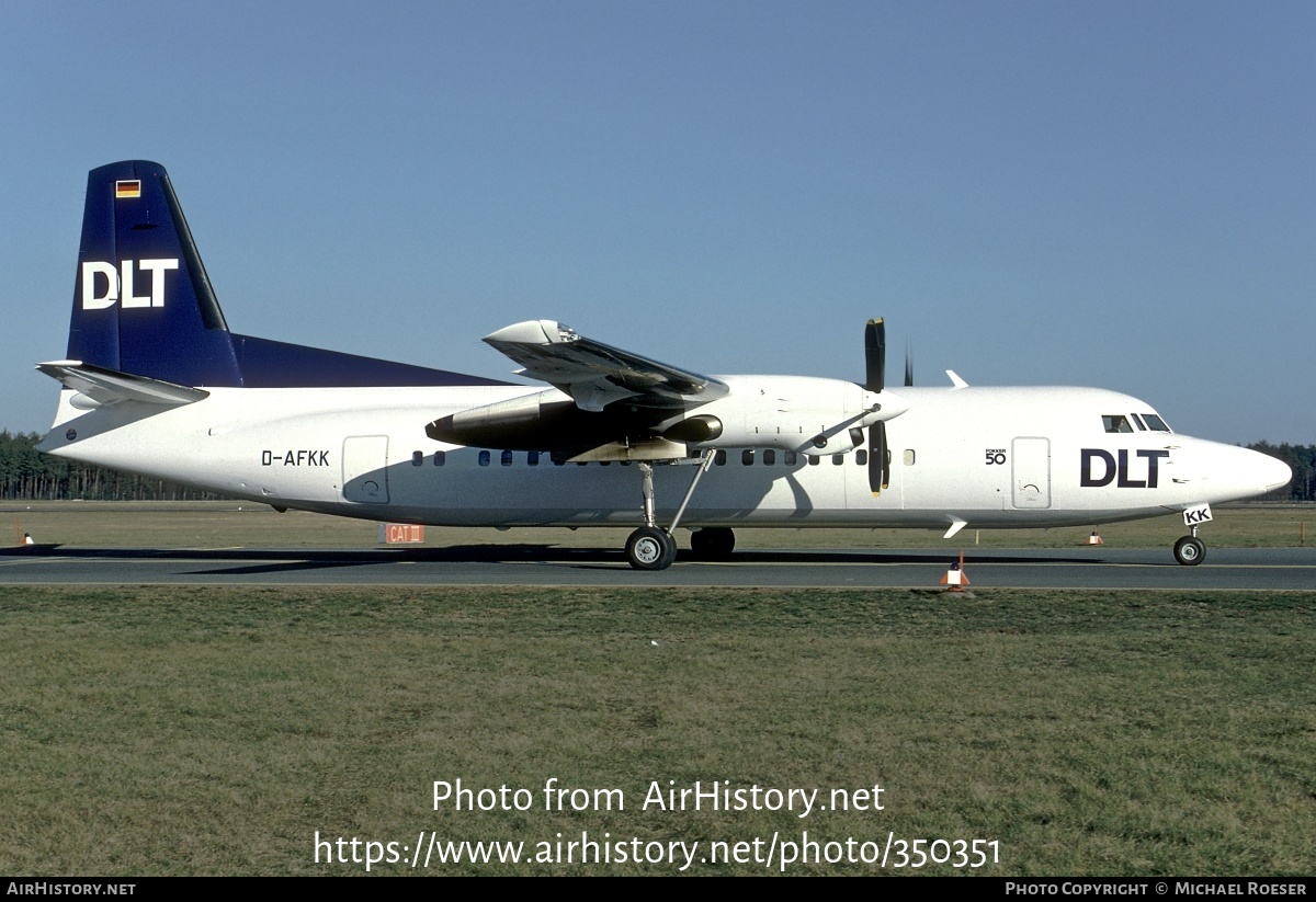 Aircraft Photo of D-AFKK | Fokker 50 | DLT - Deutsche Luftverkehrsgesellschaft | AirHistory.net #350351