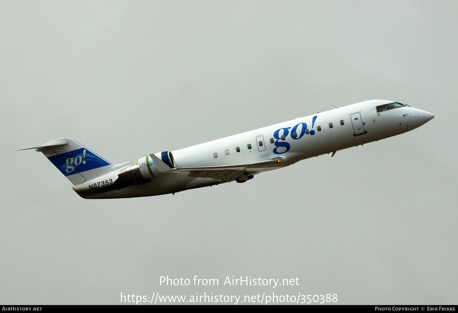 Aircraft Photo of N87353 | Bombardier CRJ-200LR (CL-600-2B19) | Go! | AirHistory.net #350388