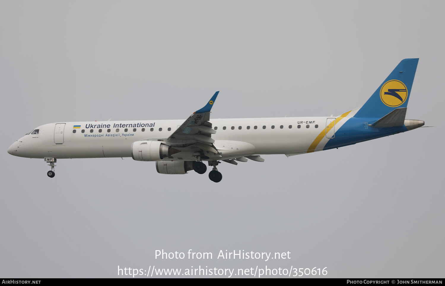 Aircraft Photo of UR-EMF | Embraer 195LR (ERJ-190-200LR) | Ukraine International Airlines | AirHistory.net #350616