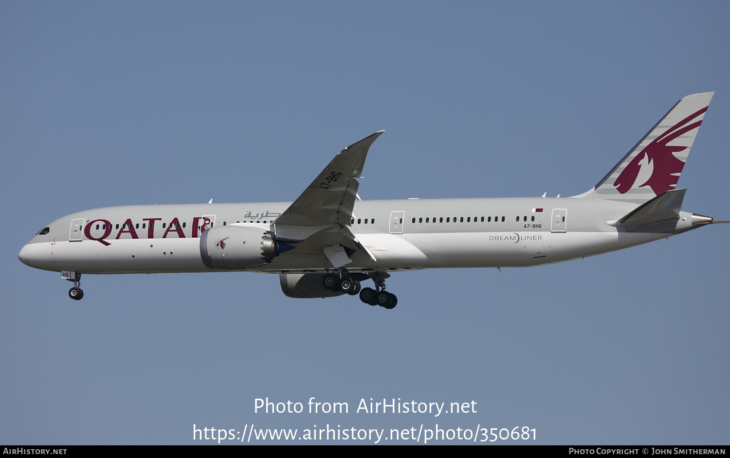 Aircraft Photo of A7-BHG | Boeing 787-9 Dreamliner | Qatar Airways | AirHistory.net #350681