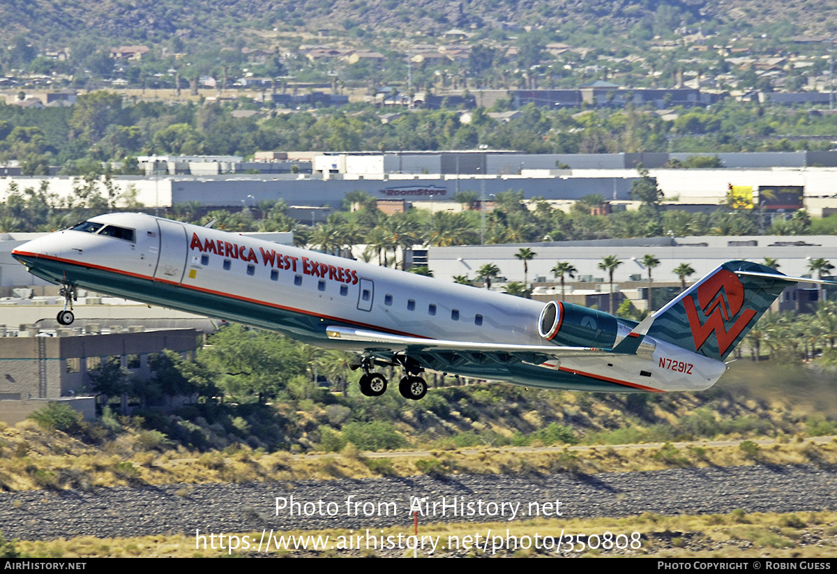 Aircraft Photo of N7291Z | Bombardier CRJ-200LR (CL-600-2B19) | America West Express | AirHistory.net #350808