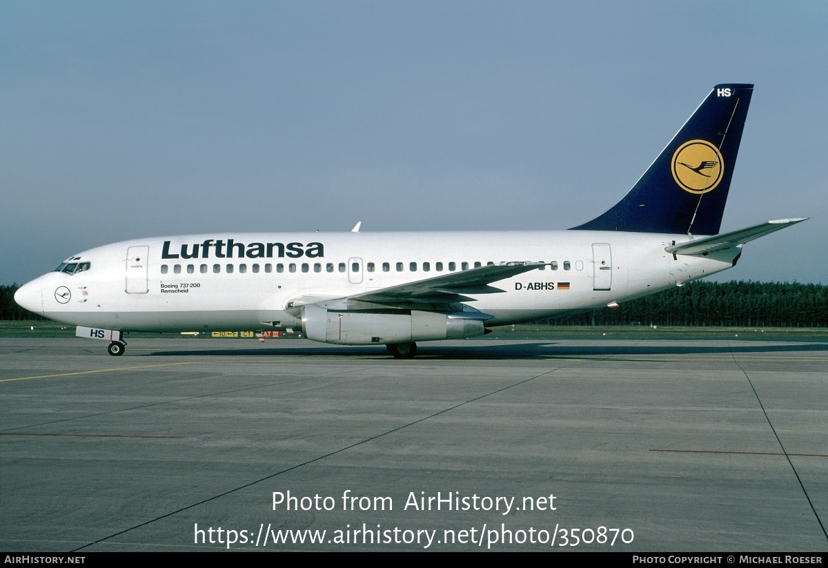 Aircraft Photo of D-ABHS | Boeing 737-230/Adv | Lufthansa | AirHistory.net #350870