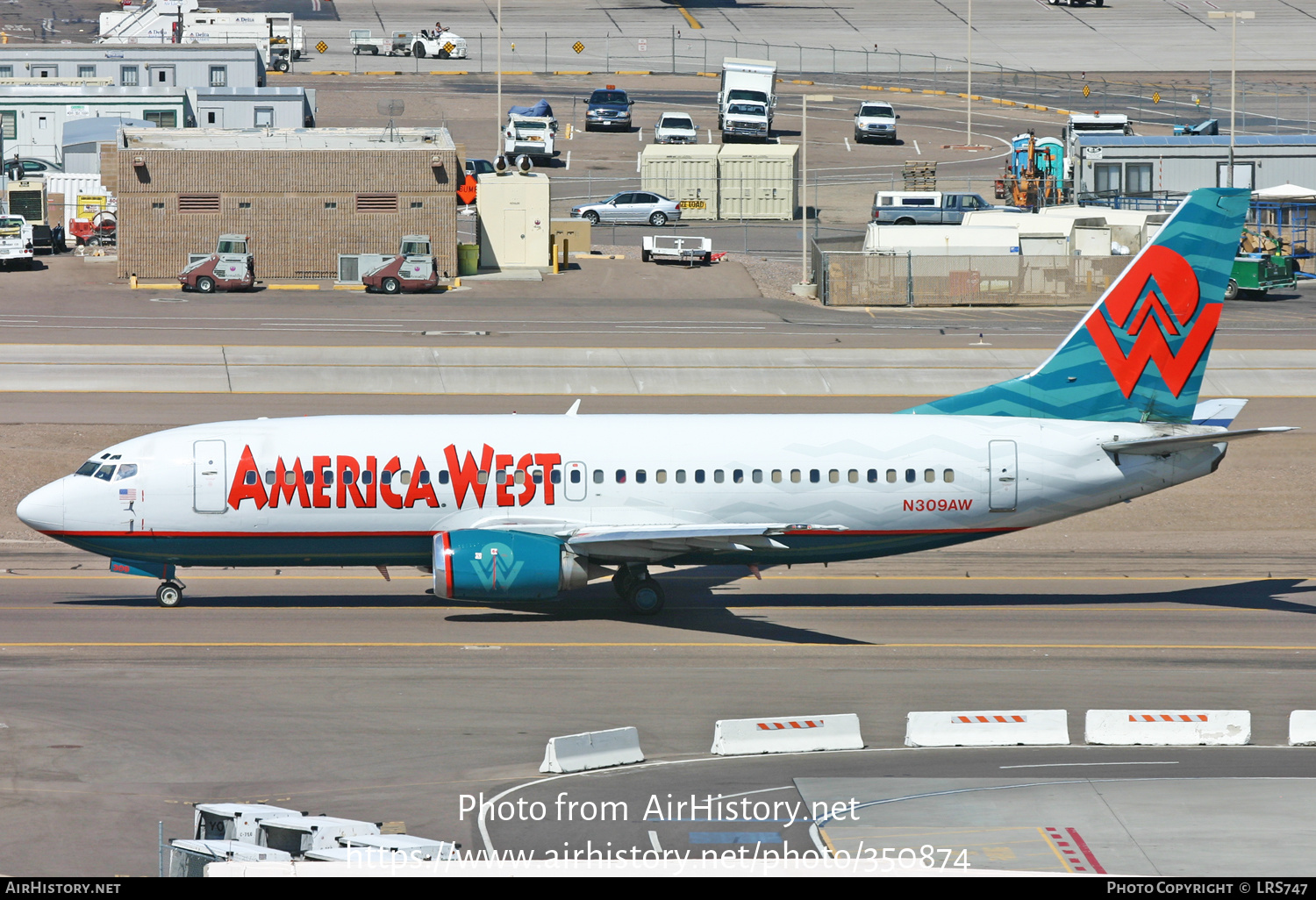 Aircraft Photo of N309AW | Boeing 737-3G7 | America West Airlines | AirHistory.net #350874