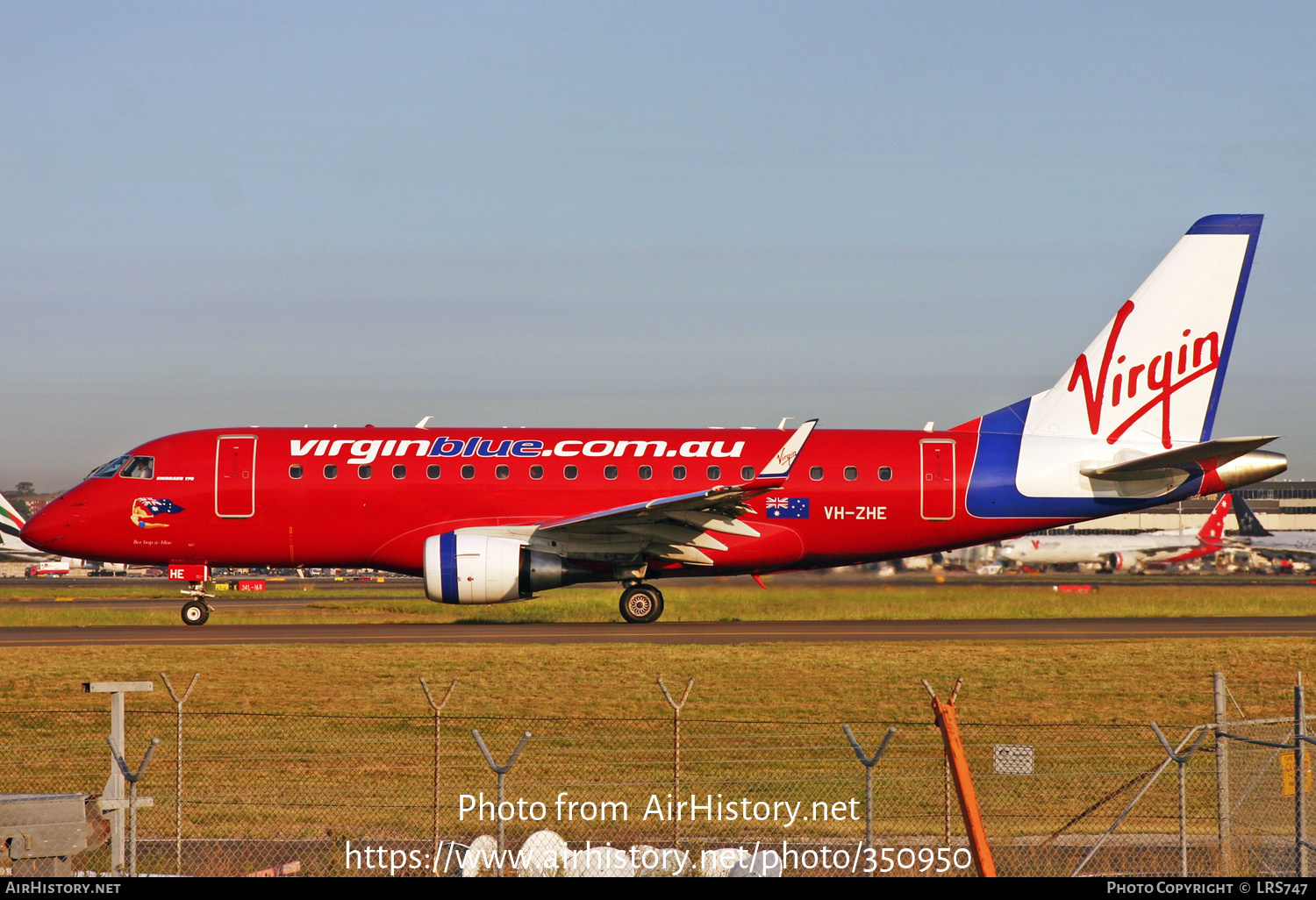 Aircraft Photo of VH-ZHE | Embraer 170LR (ERJ-170-100LR) | Virgin Blue Airlines | AirHistory.net #350950