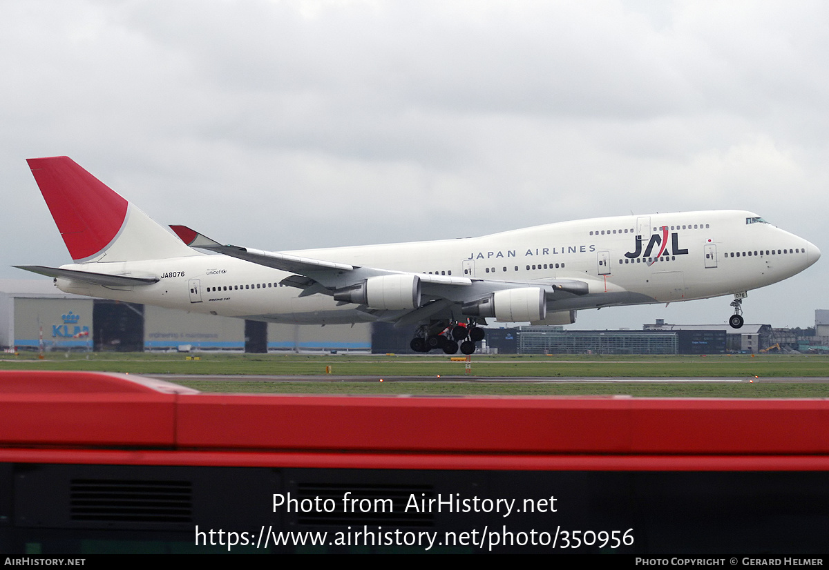 Aircraft Photo of JA8076 | Boeing 747-446 | Japan Airlines - JAL | AirHistory.net #350956