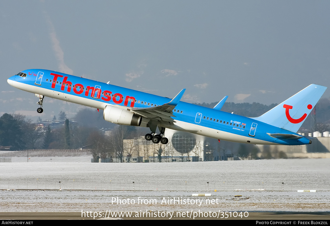 Aircraft Photo of G-OOBP | Boeing 757-2G5 | Thomson Airways | AirHistory.net #351040