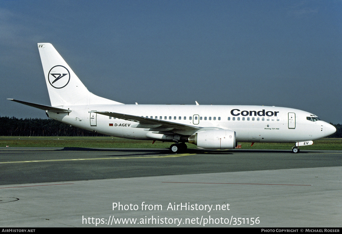 Aircraft Photo of D-AGEV | Boeing 737-75B | Condor Flugdienst | AirHistory.net #351156