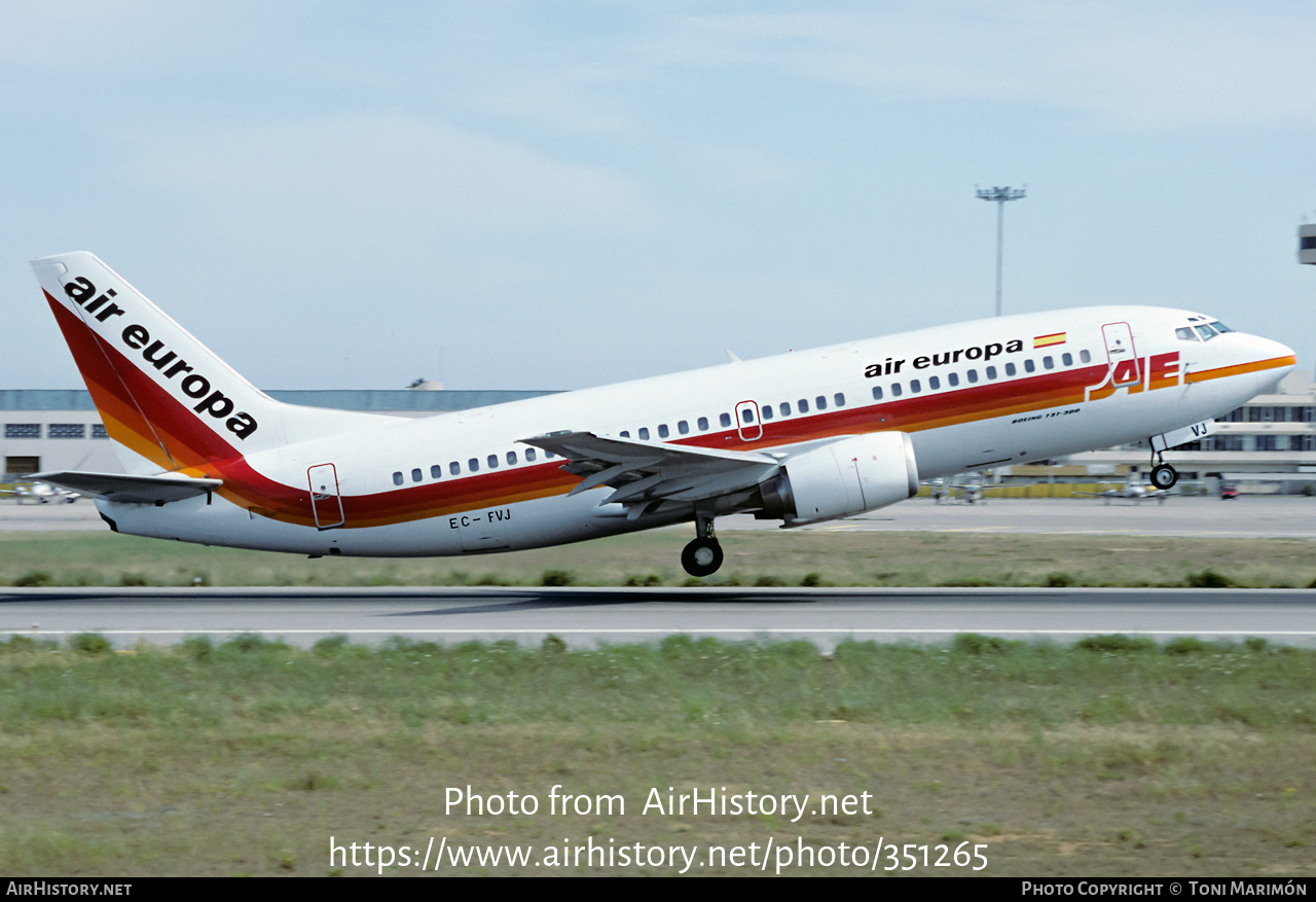 Aircraft Photo of EC-FVJ | Boeing 737-3Y0 | Air Europa | AirHistory.net #351265