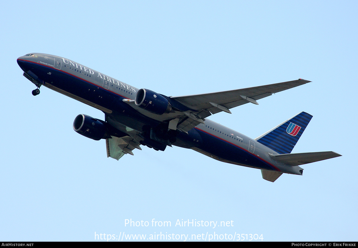 Aircraft Photo of N214UA | Boeing 777-222 | United Airlines | AirHistory.net #351304