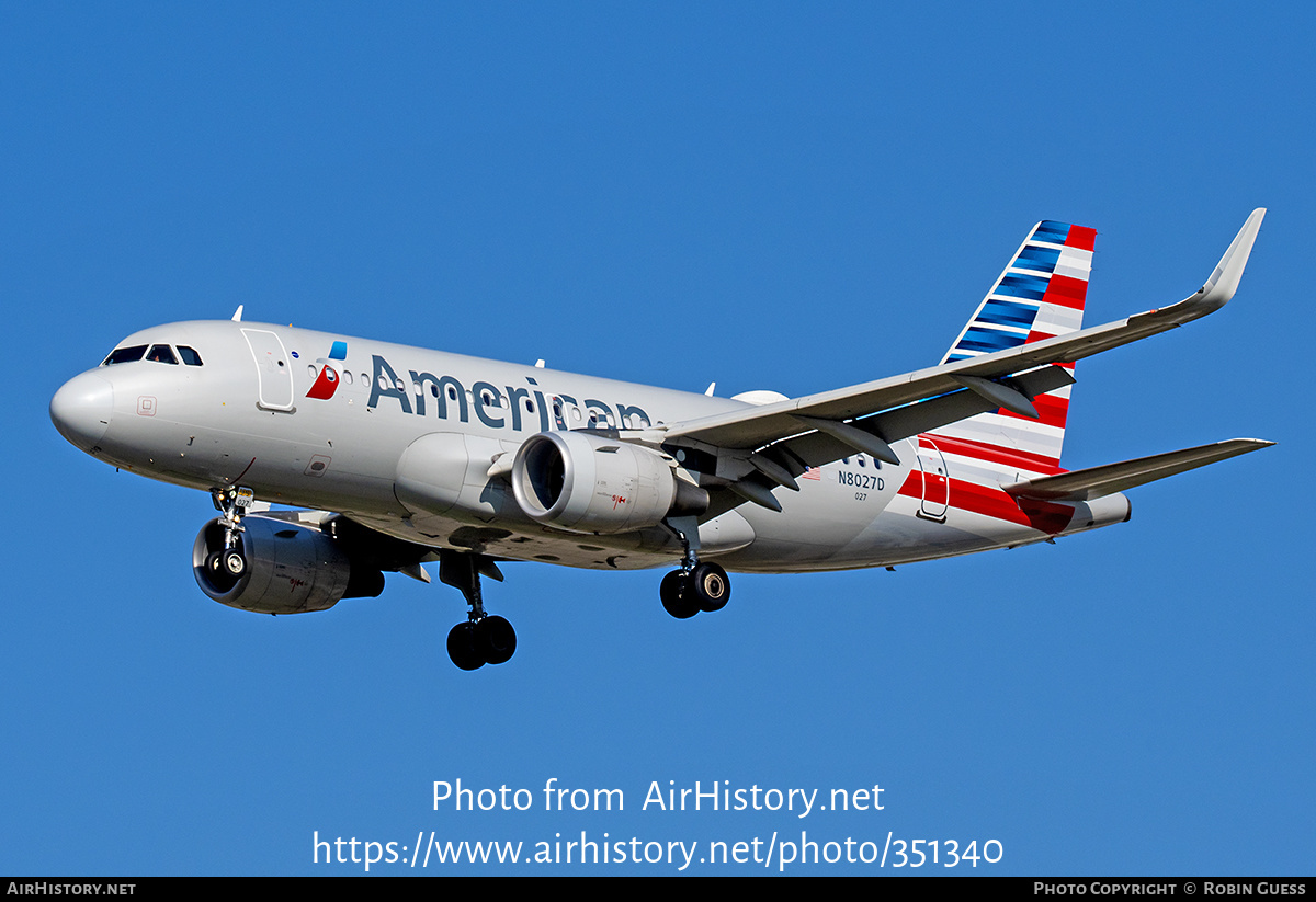 Aircraft Photo of N8027D | Airbus A319-115 | American Airlines | AirHistory.net #351340