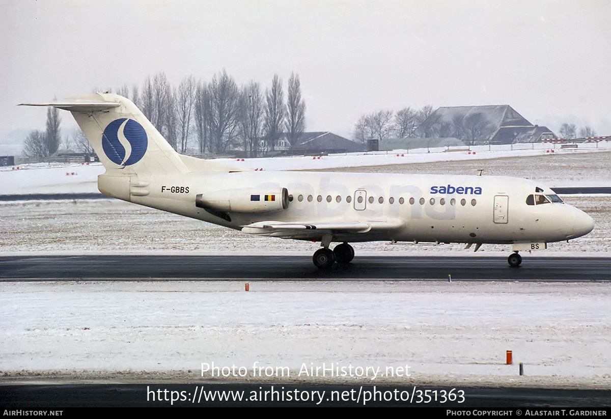 Aircraft Photo of F-GBBS | Fokker F28-1000 Fellowship | Sabena | AirHistory.net #351363