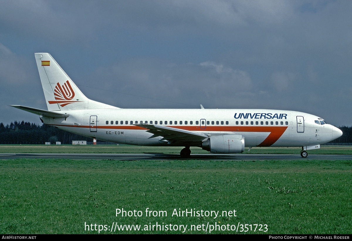 Aircraft Photo of EC-EDM | Boeing 737-3Q8 | Universair | AirHistory.net #351723