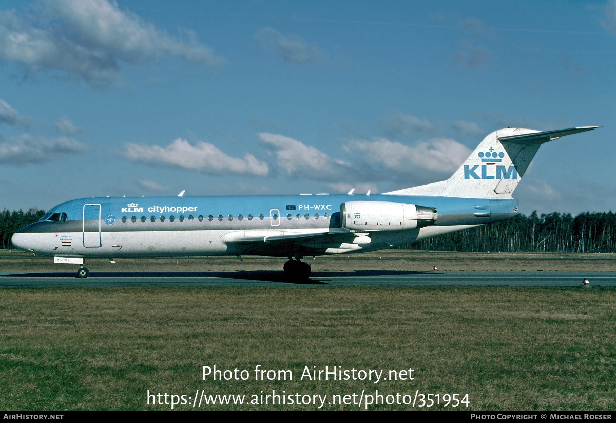 Aircraft Photo of PH-WXC | Fokker 70 (F28-0070) | KLM Cityhopper | AirHistory.net #351954