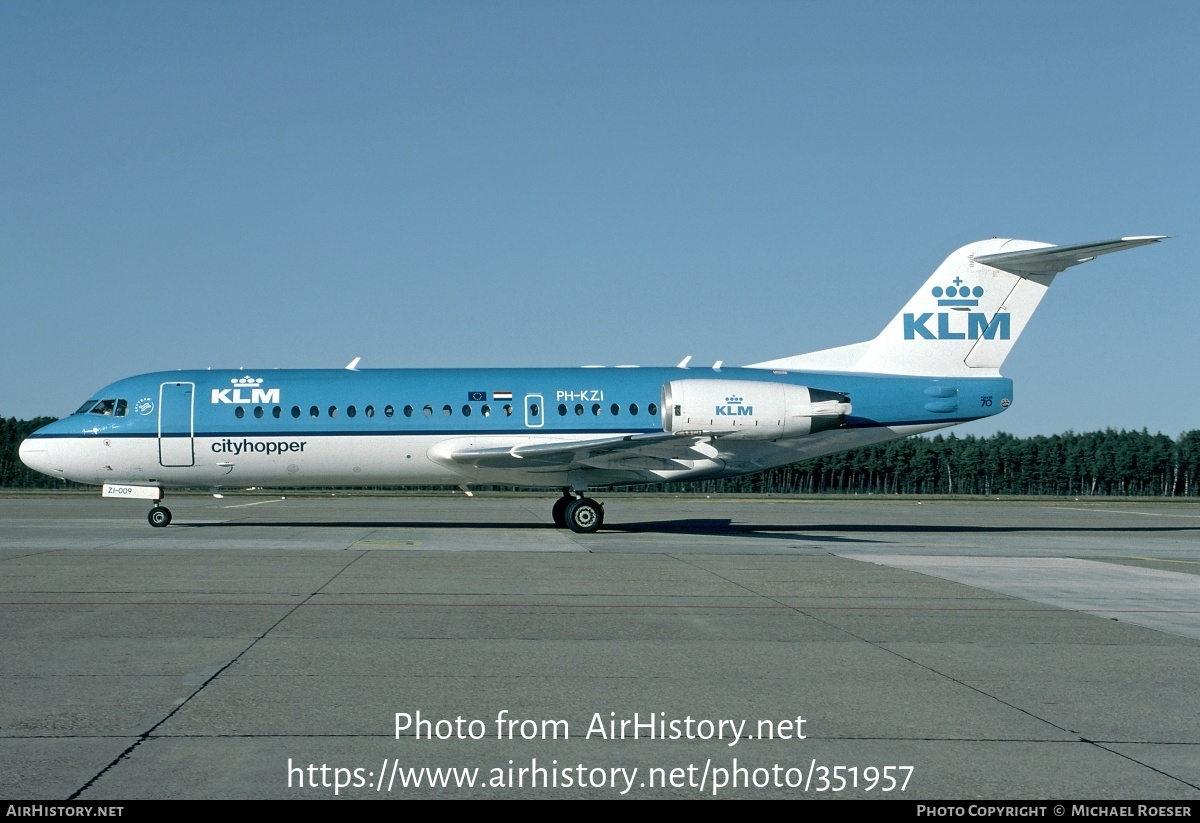 Aircraft Photo of PH-KZI | Fokker 70 (F28-0070) | KLM Cityhopper | AirHistory.net #351957