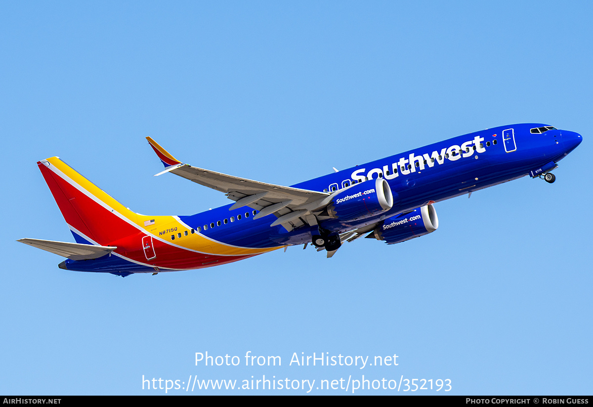 Aircraft Photo of N8715Q | Boeing 737-8 Max 8 | Southwest Airlines | AirHistory.net #352193