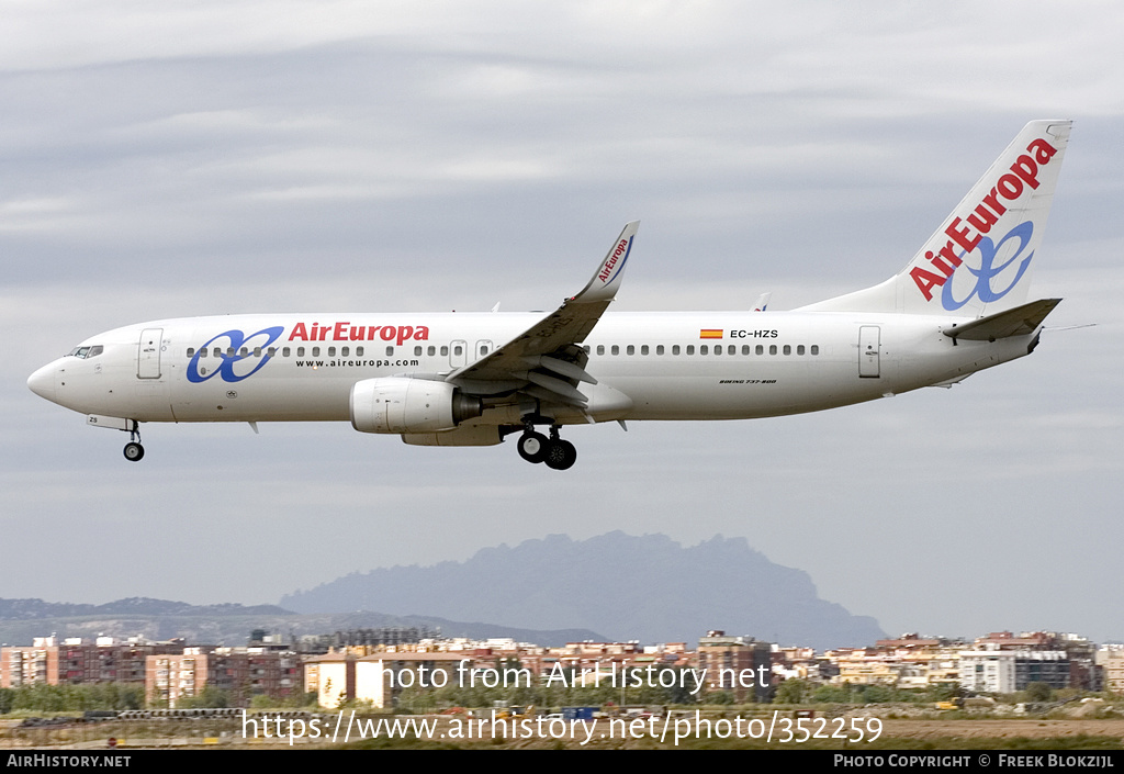 Aircraft Photo of EC-HZS | Boeing 737-86Q | Air Europa | AirHistory.net #352259