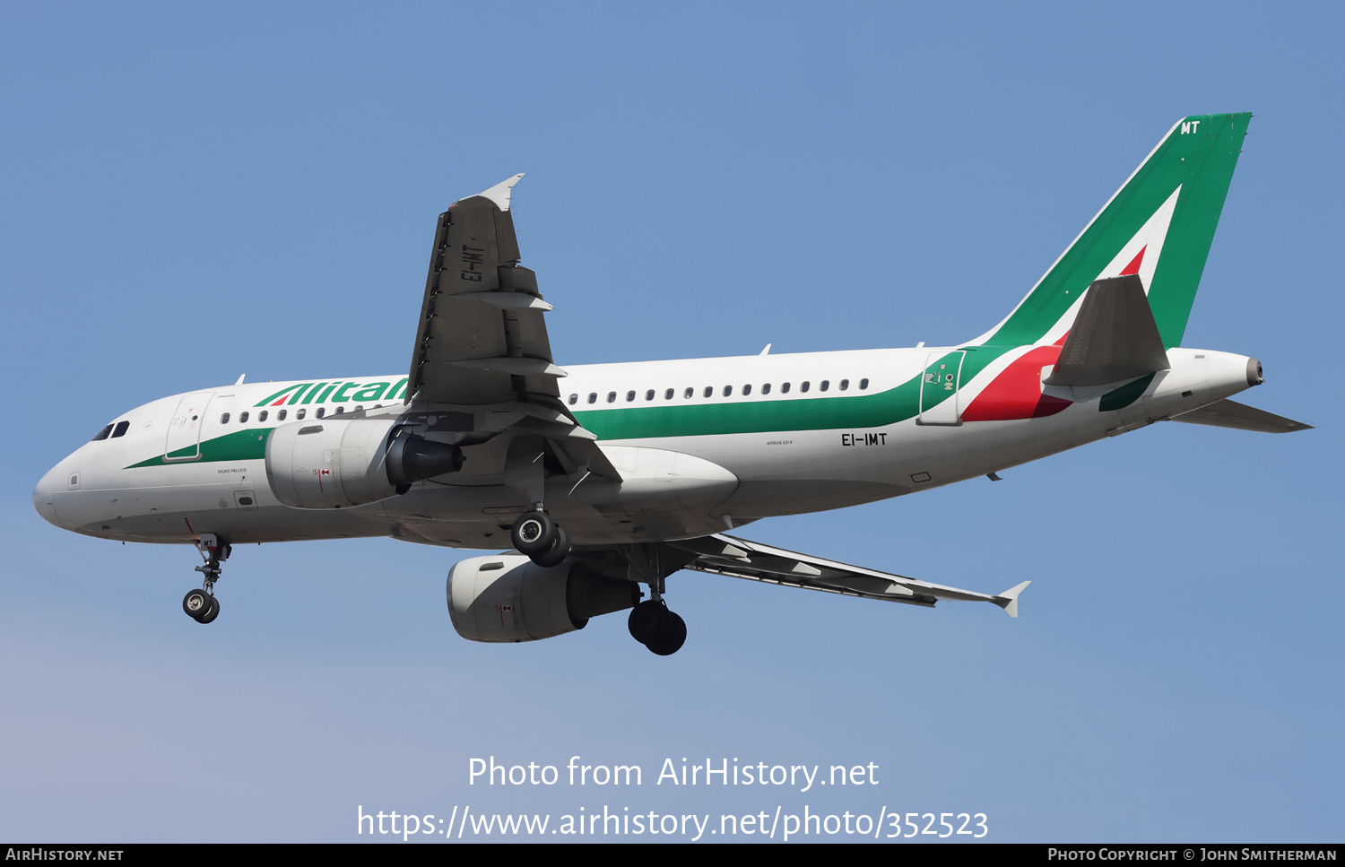 Aircraft Photo of EI-IMT | Airbus A319-111 | Alitalia | AirHistory.net #352523