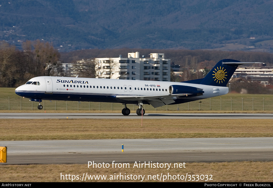 Aircraft Photo of 9A-BTD | Fokker 100 (F28-0100) | SunAdria Airlines | AirHistory.net #353032