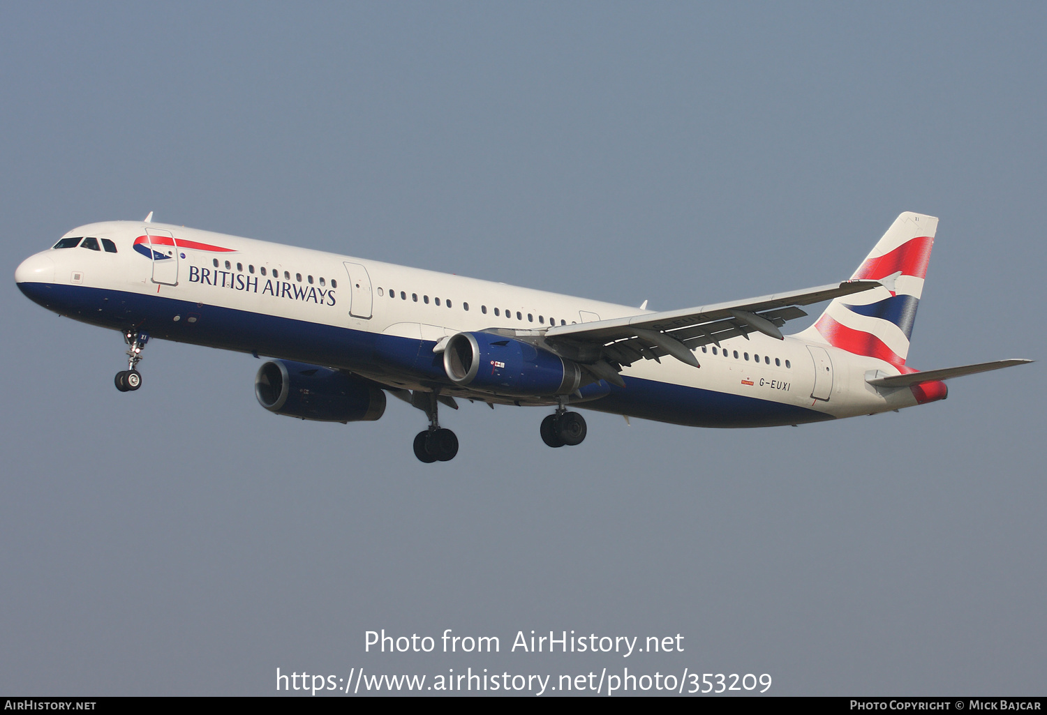 Aircraft Photo of G-EUXI | Airbus A321-231 | British Airways | AirHistory.net #353209