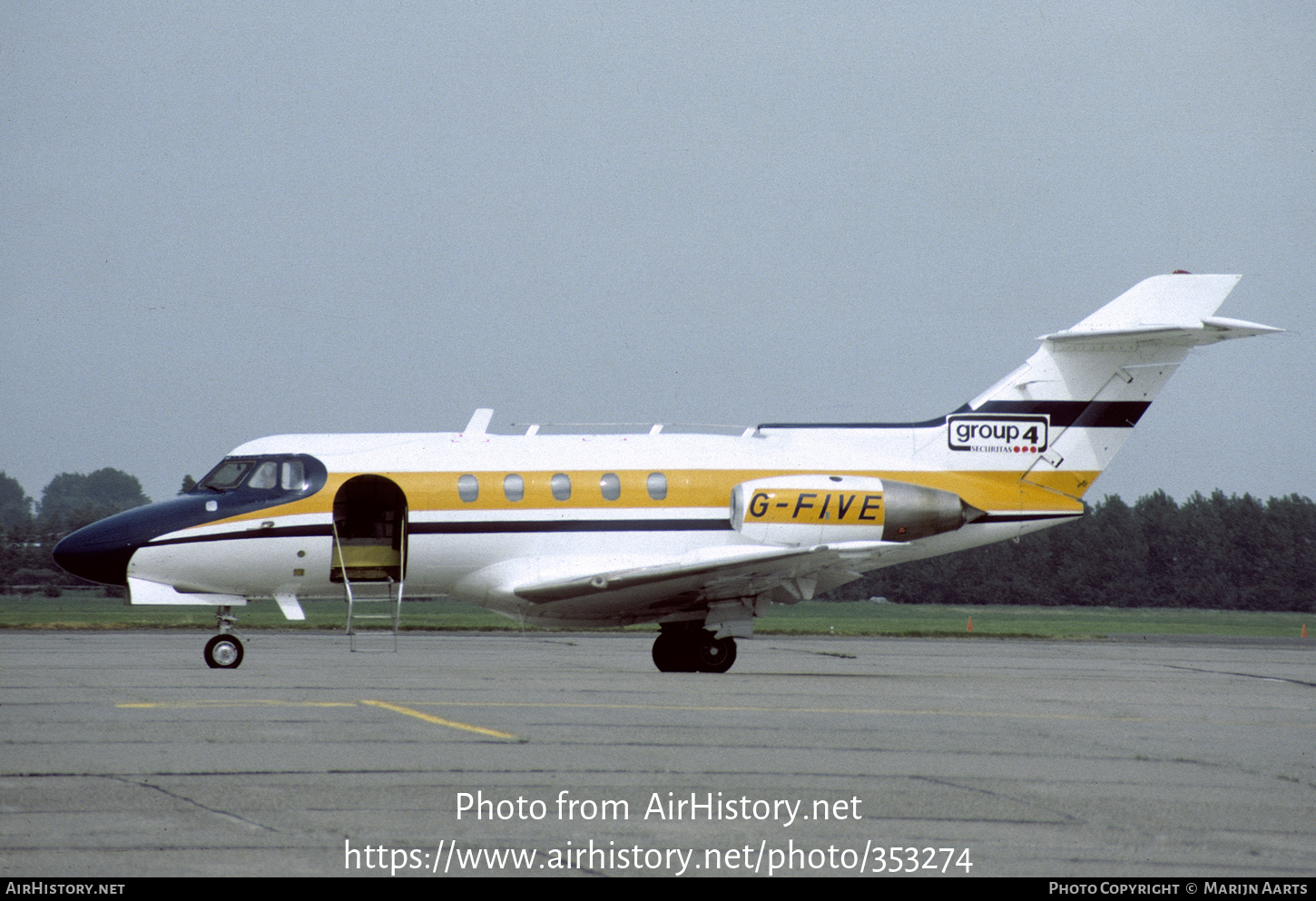 Aircraft Photo of G-FIVE | De Havilland D.H. 125-1 | Group 4 Securitas | AirHistory.net #353274