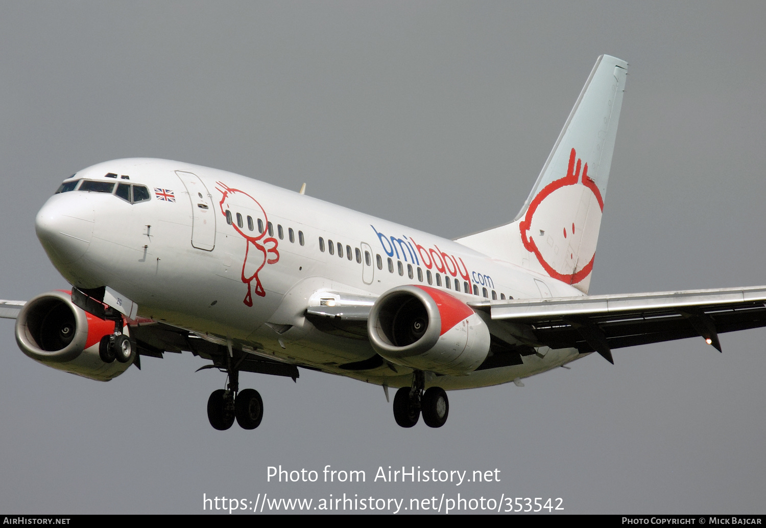 Aircraft Photo of G-BVZG | Boeing 737-5Q8 | Bmibaby | AirHistory.net #353542