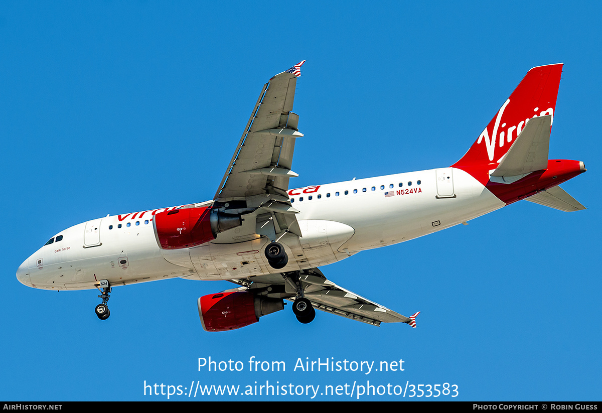 Aircraft Photo of N524VA | Airbus A319-112 | Virgin America | AirHistory.net #353583