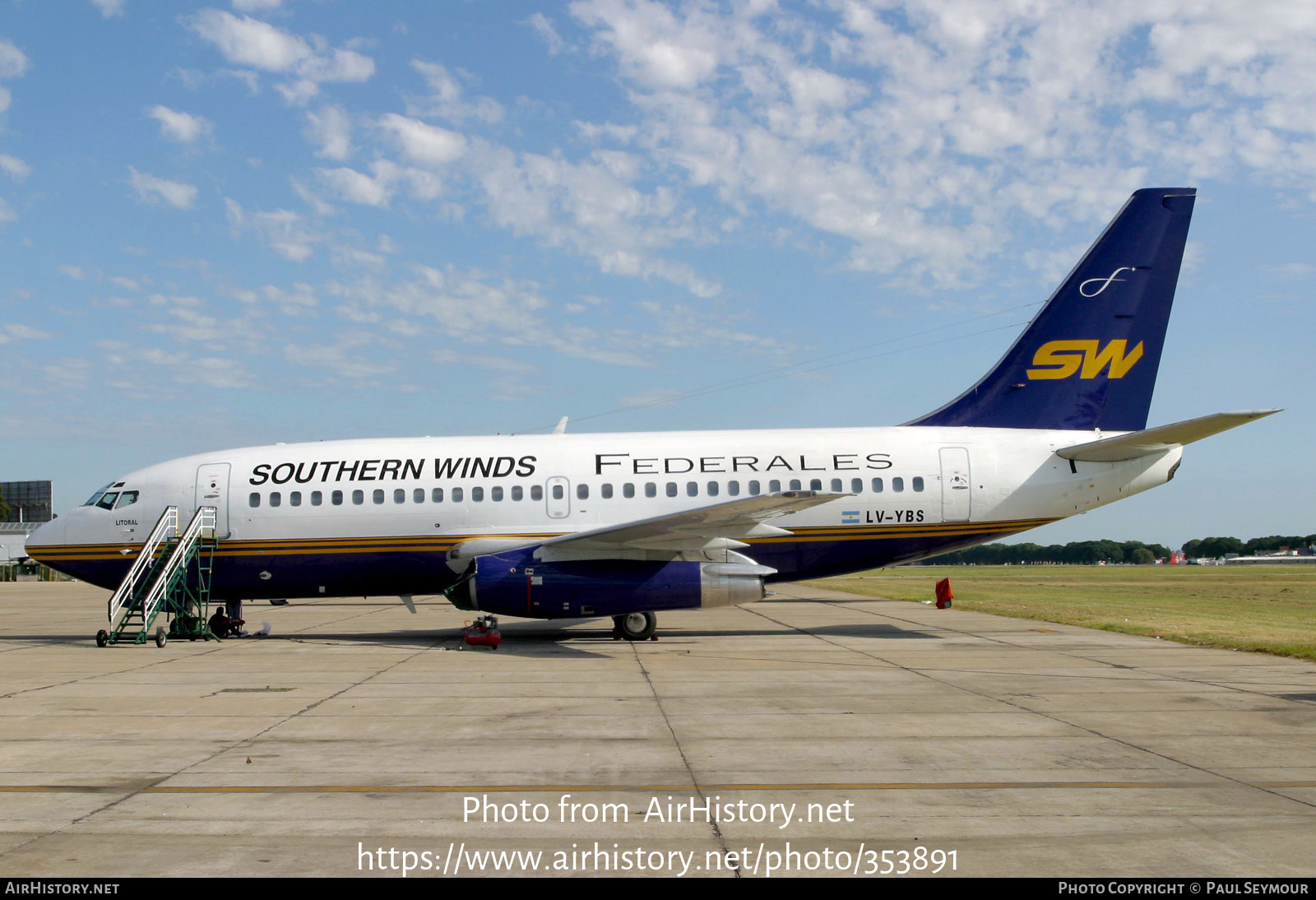 Aircraft Photo of LV-YBS | Boeing 737-266/Adv | Southern Winds | AirHistory.net #353891