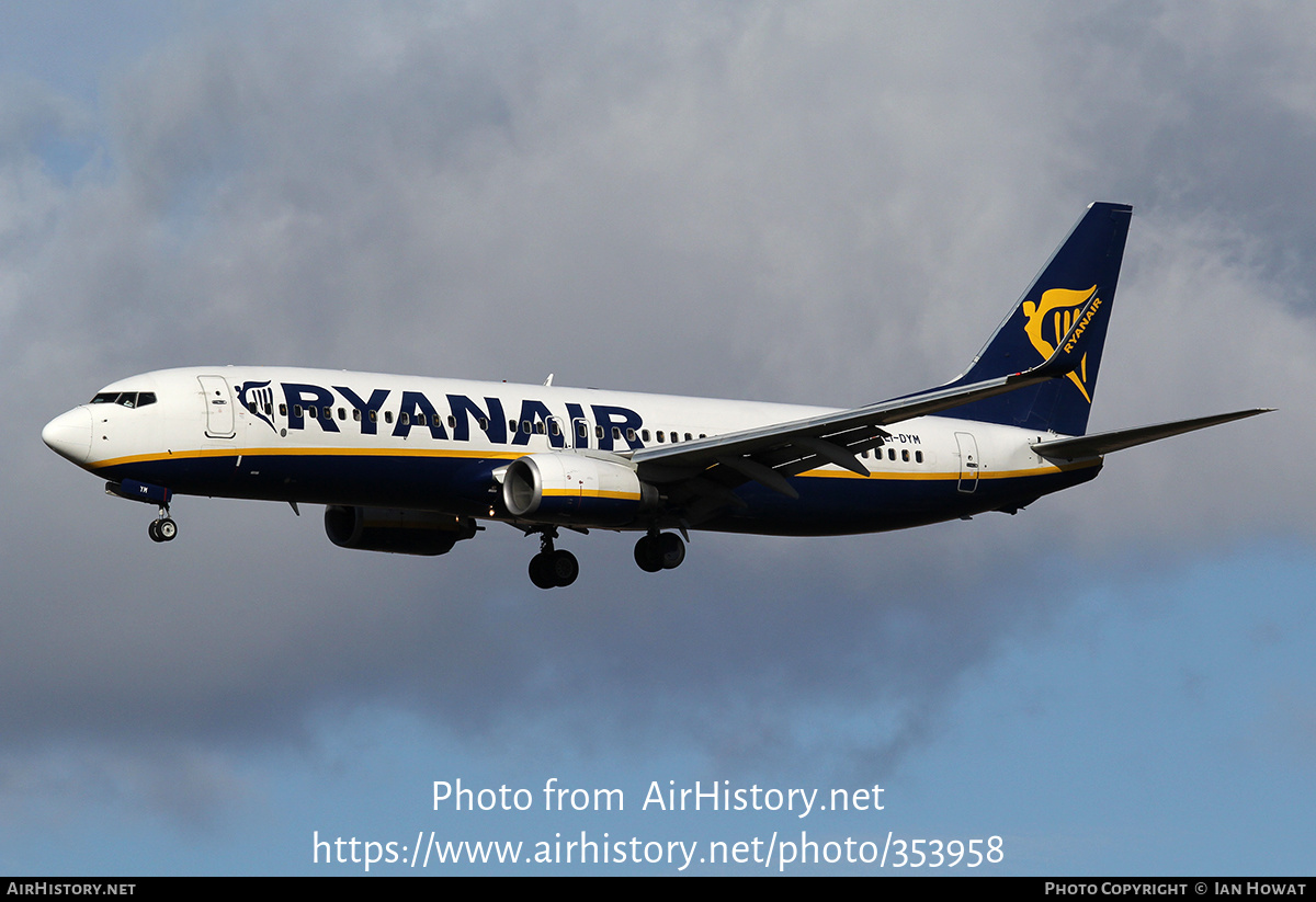 Aircraft Photo of EI-DYM | Boeing 737-8AS | Ryanair | AirHistory.net #353958