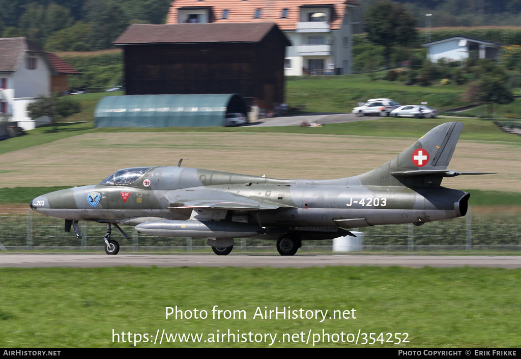 Aircraft Photo of HB-RVW / J-4203 | Hawker Hunter T68 | Switzerland - Air Force | AirHistory.net #354252