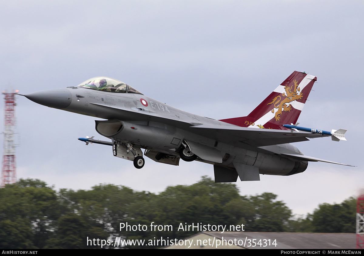 Aircraft Photo of E-194 | General Dynamics F-16AM Fighting Falcon | Denmark - Air Force | AirHistory.net #354314