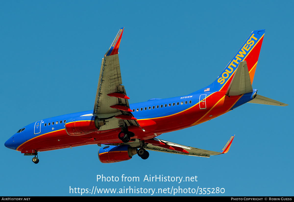 Aircraft Photo of N751SW | Boeing 737-7H4 | Southwest Airlines | AirHistory.net #355280