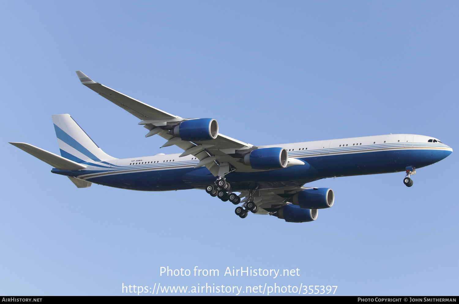 Aircraft Photo of VP-BMS | Airbus A340-541 | Las Vegas Sands | AirHistory.net #355397