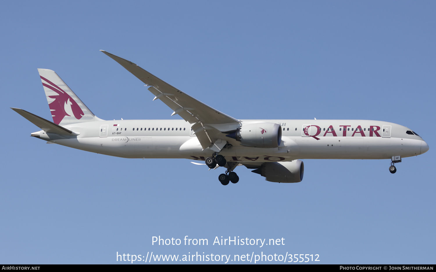 Aircraft Photo of A7-BHF | Boeing 787-9 Dreamliner | Qatar Airways | AirHistory.net #355512