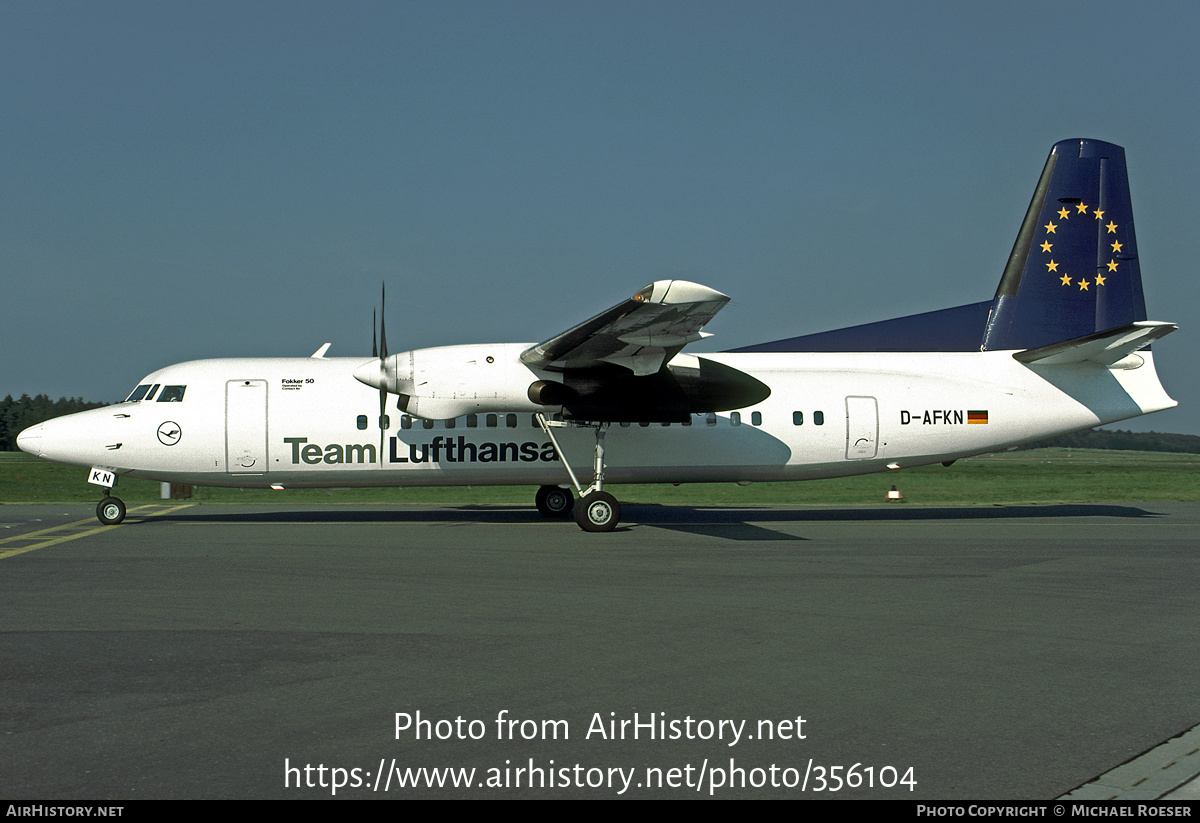 Aircraft Photo of D-AFKN | Fokker 50 | Team Lufthansa | AirHistory.net #356104