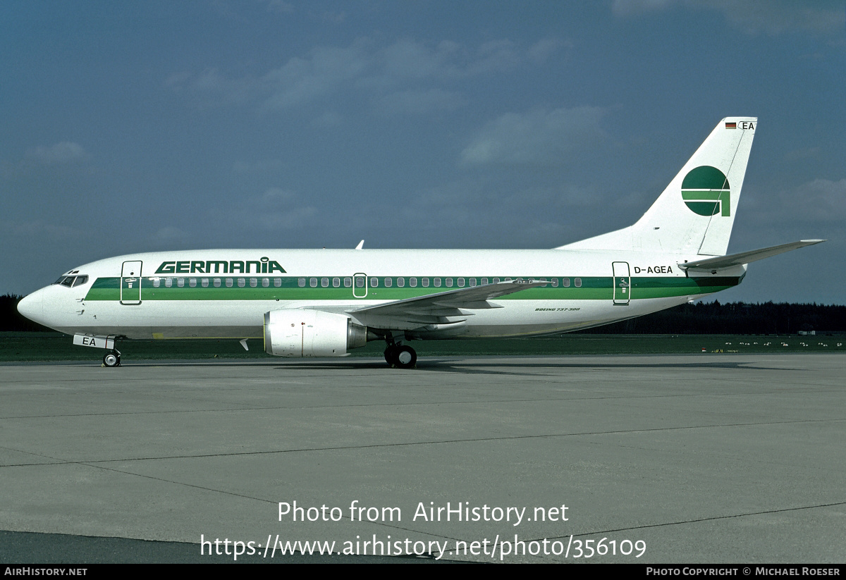 Aircraft Photo of D-AGEA | Boeing 737-35B | Germania | AirHistory.net #356109