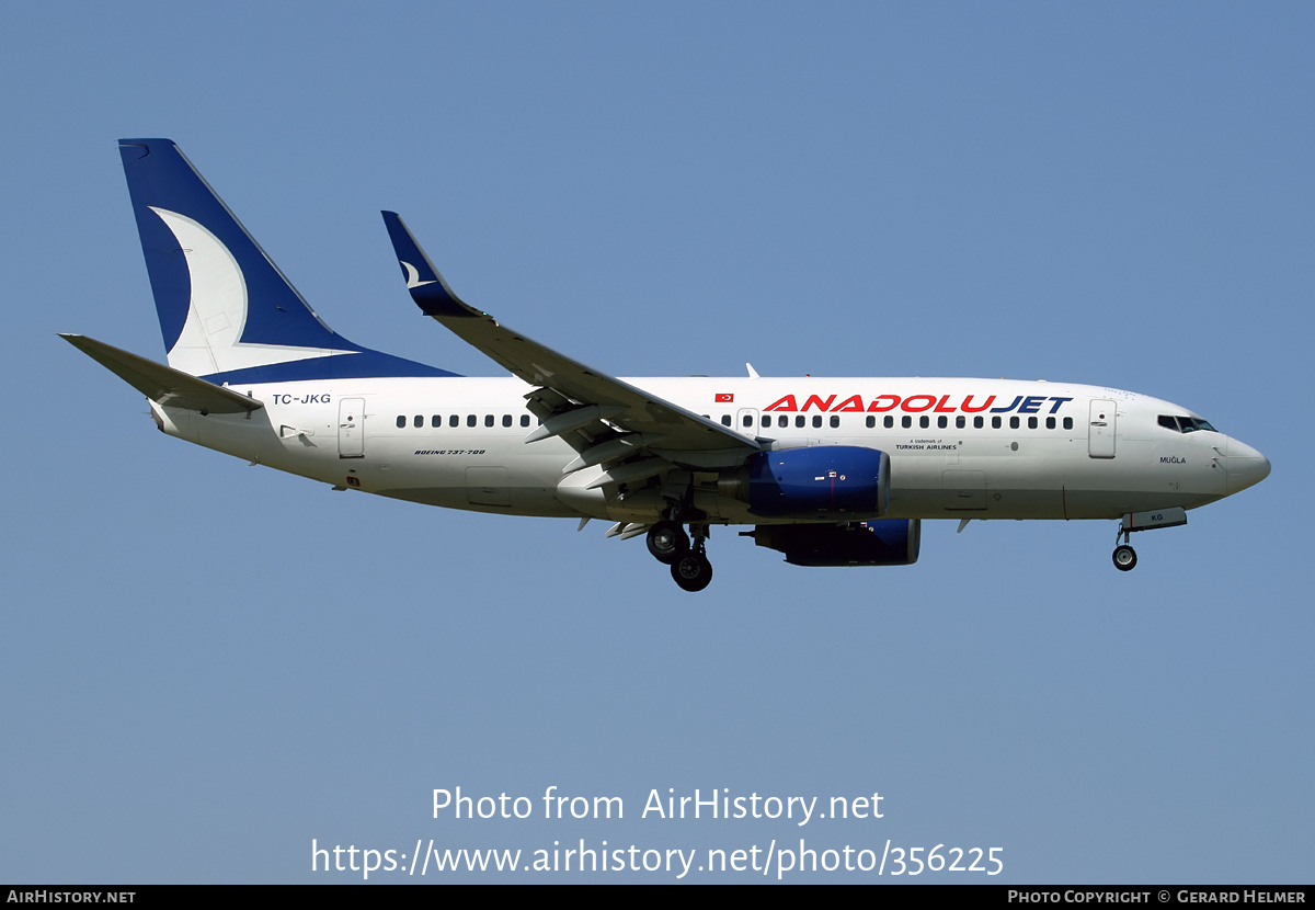 Aircraft Photo of TC-JKG | Boeing 737-76N | AnadoluJet | AirHistory.net #356225