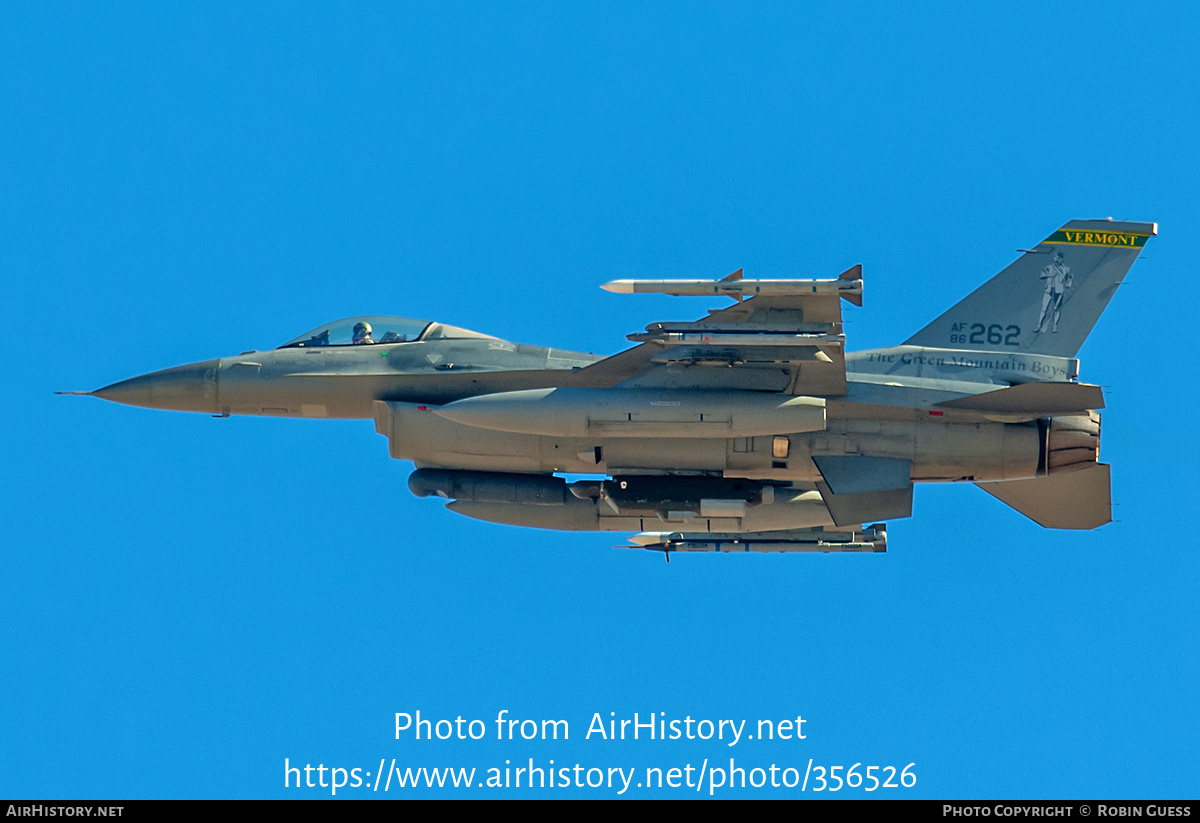 Aircraft Photo of 86-0262 / AF86-262 | General Dynamics F-16C Fighting Falcon | USA - Air Force | AirHistory.net #356526