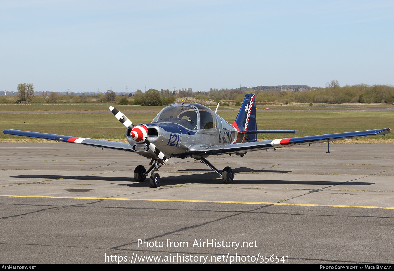 Aircraft Photo of G-BCUS | Scottish Aviation Bulldog 120 | Skysport UK | AirHistory.net #356541