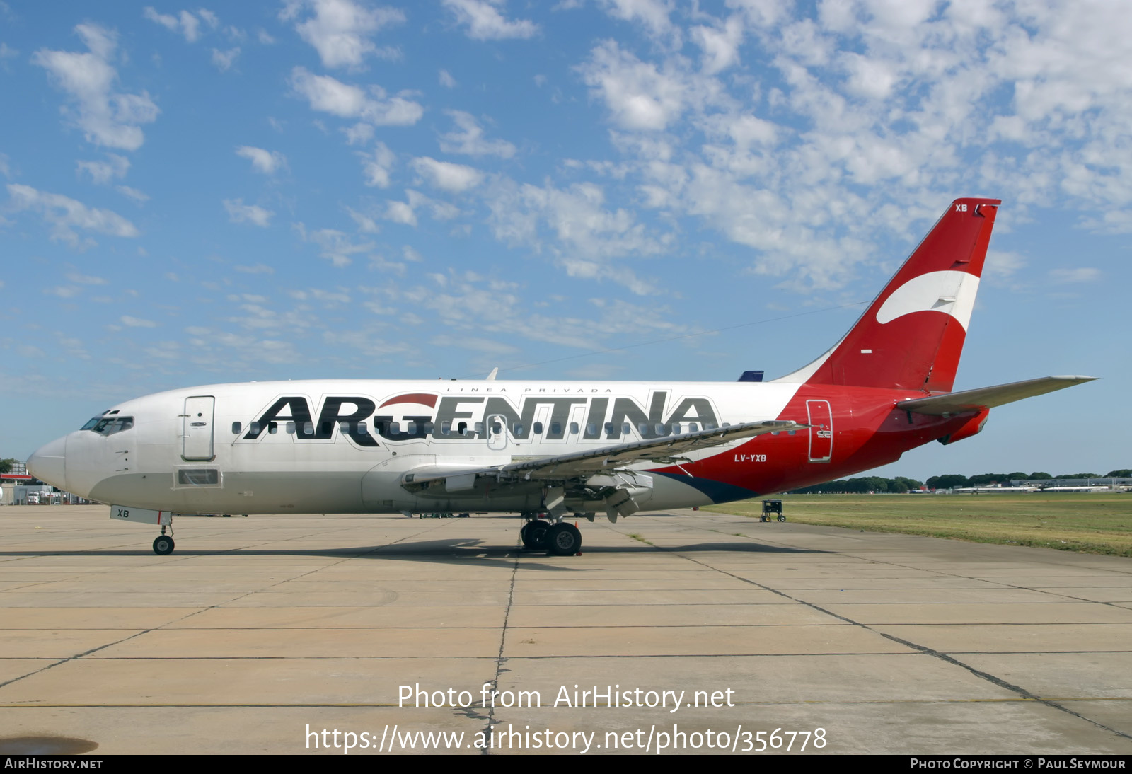 Aircraft Photo of LV-YXB | Boeing 737-204 | ARG Argentina Línea Privada | AirHistory.net #356778