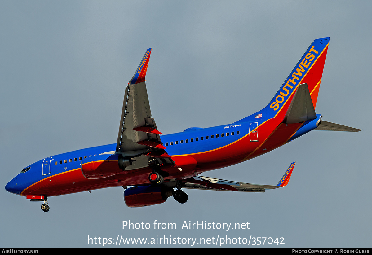 Aircraft Photo of N279WN | Boeing 737-7H4 | AirHistory.net #357042