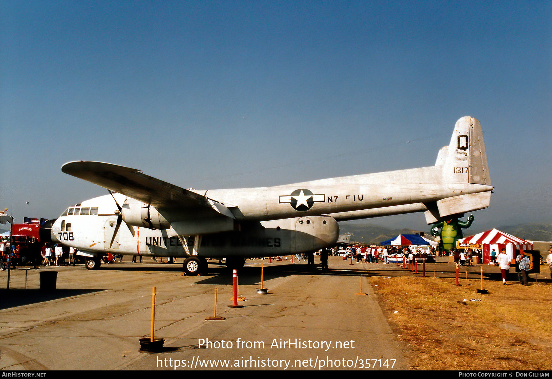 Aircraft Photo of 131708 / N7051U | Fairchild C-119F Flying Boxcar | USA - Marines | AirHistory.net #357147