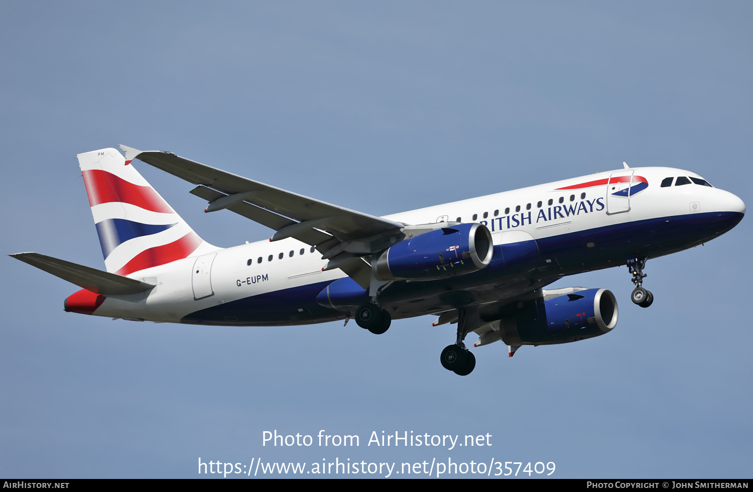 Aircraft Photo of G-EUPM | Airbus A319-131 | British Airways | AirHistory.net #357409