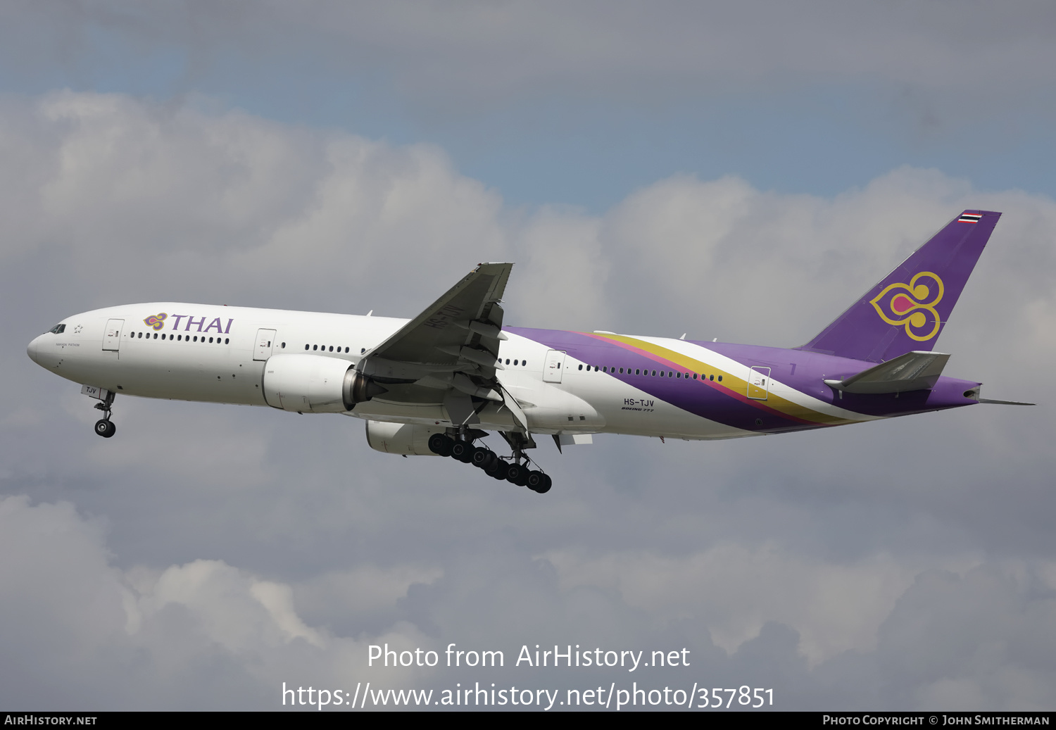 Aircraft Photo of HS-TJV | Boeing 777-2D7/ER | Thai Airways International | AirHistory.net #357851