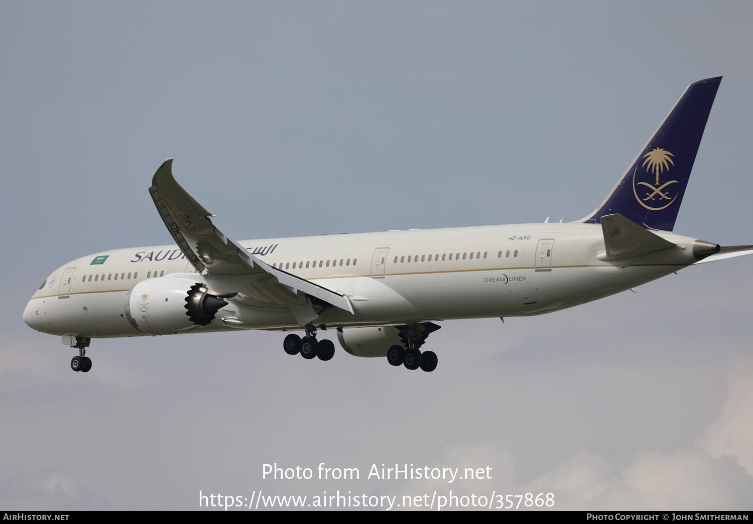 Aircraft Photo of HZ-ARG | Boeing 787-9 Dreamliner | Saudia - Saudi Arabian Airlines | AirHistory.net #357868