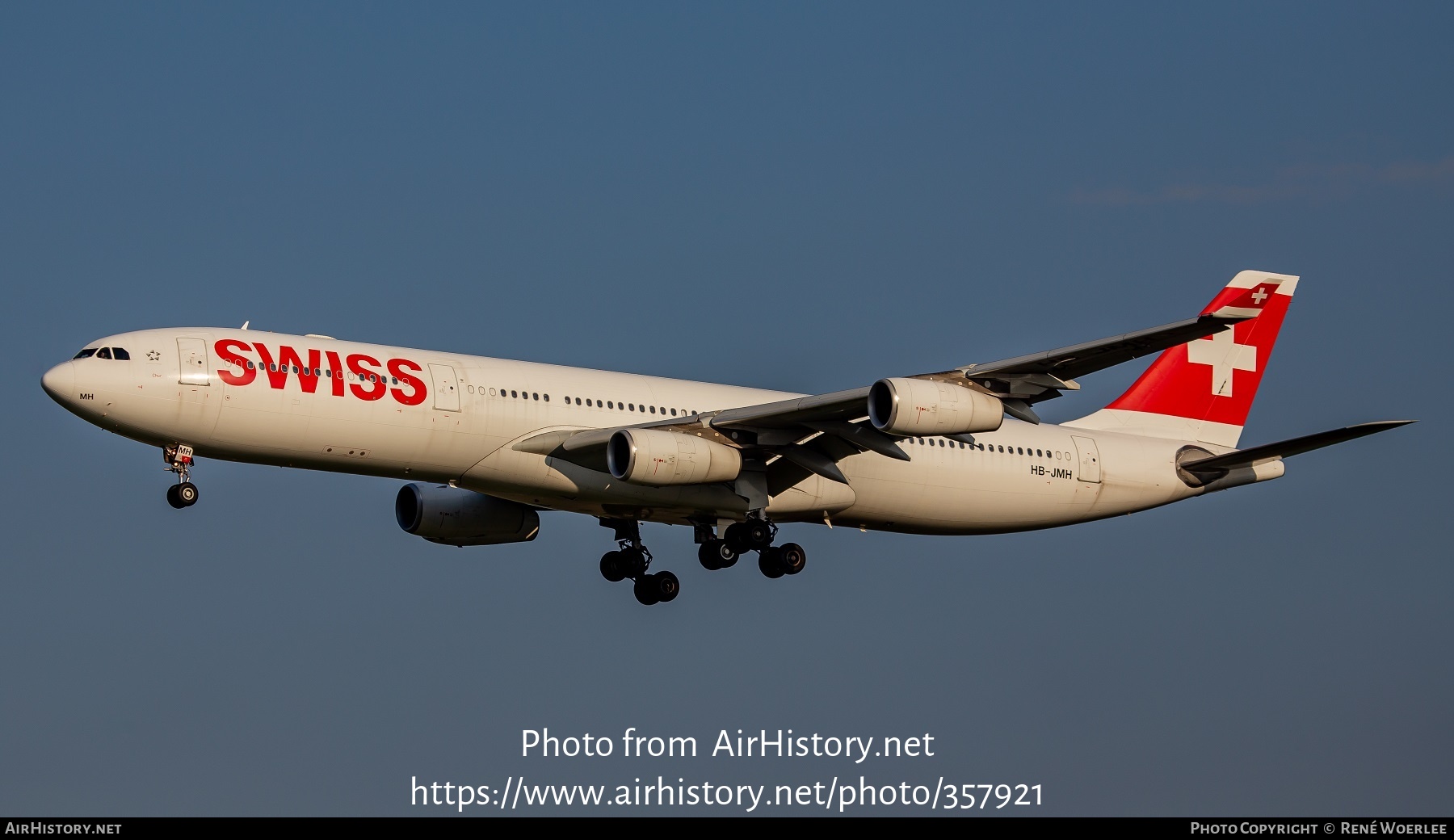 Aircraft Photo of HB-JMH | Airbus A340-313 | Swiss International Air Lines | AirHistory.net #357921