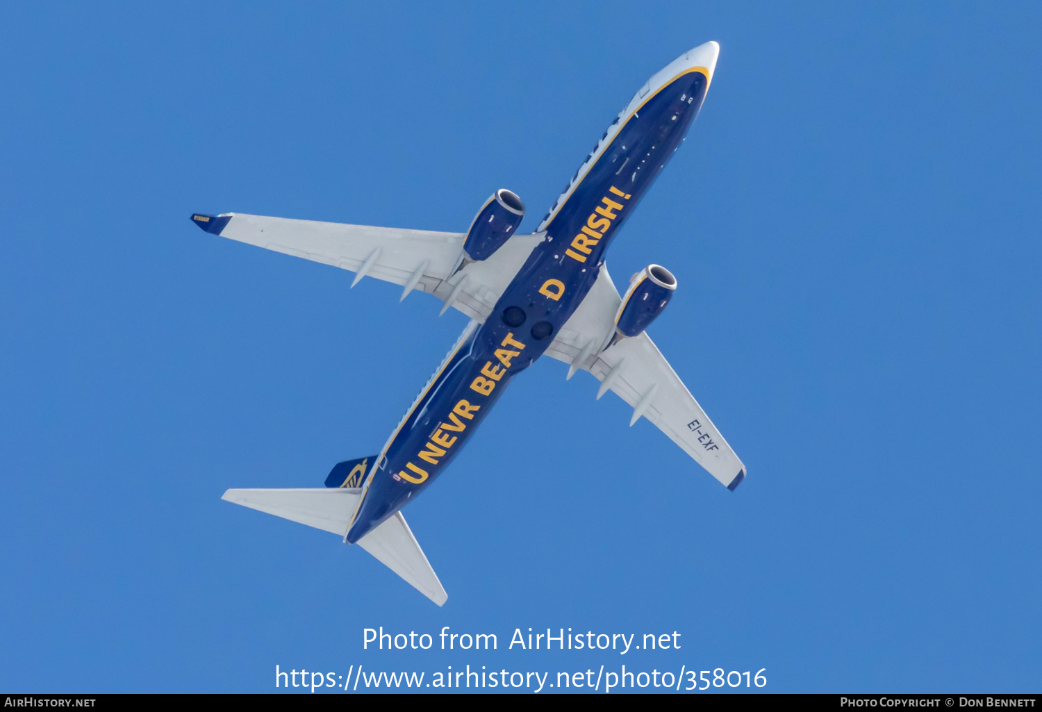 Aircraft Photo of EI-EXF | Boeing 737-8AS | Ryanair | AirHistory.net #358016